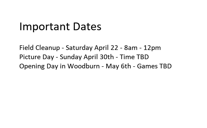 2023 Important Dates